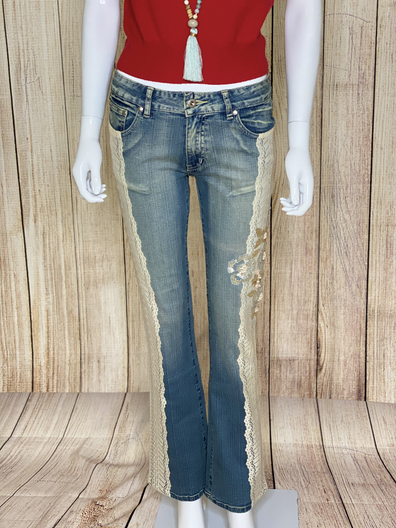 Embellished Sides Vintage Jeans